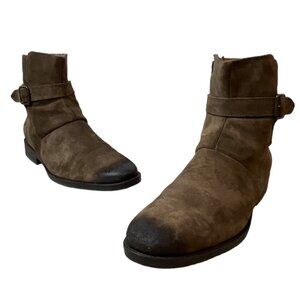 Johnston & Murphy Women's Brown Gunsmoke Suede Leather Whitaker Hbt Ankle Boots